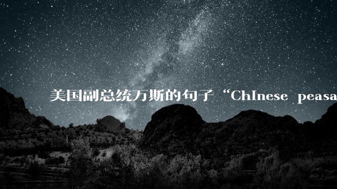 美国副总统万斯的句子“Chinese peasants ”从语法角度怎么理解？